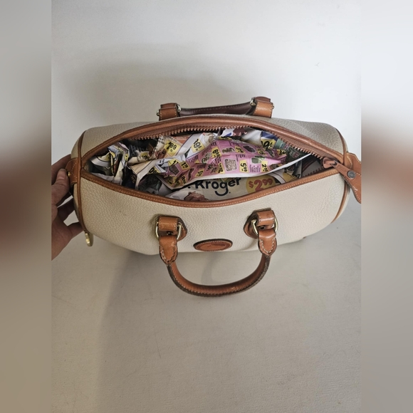 Dooney & Bourke Speedy Satchel Bag in cream leather - Picture 12 of 15